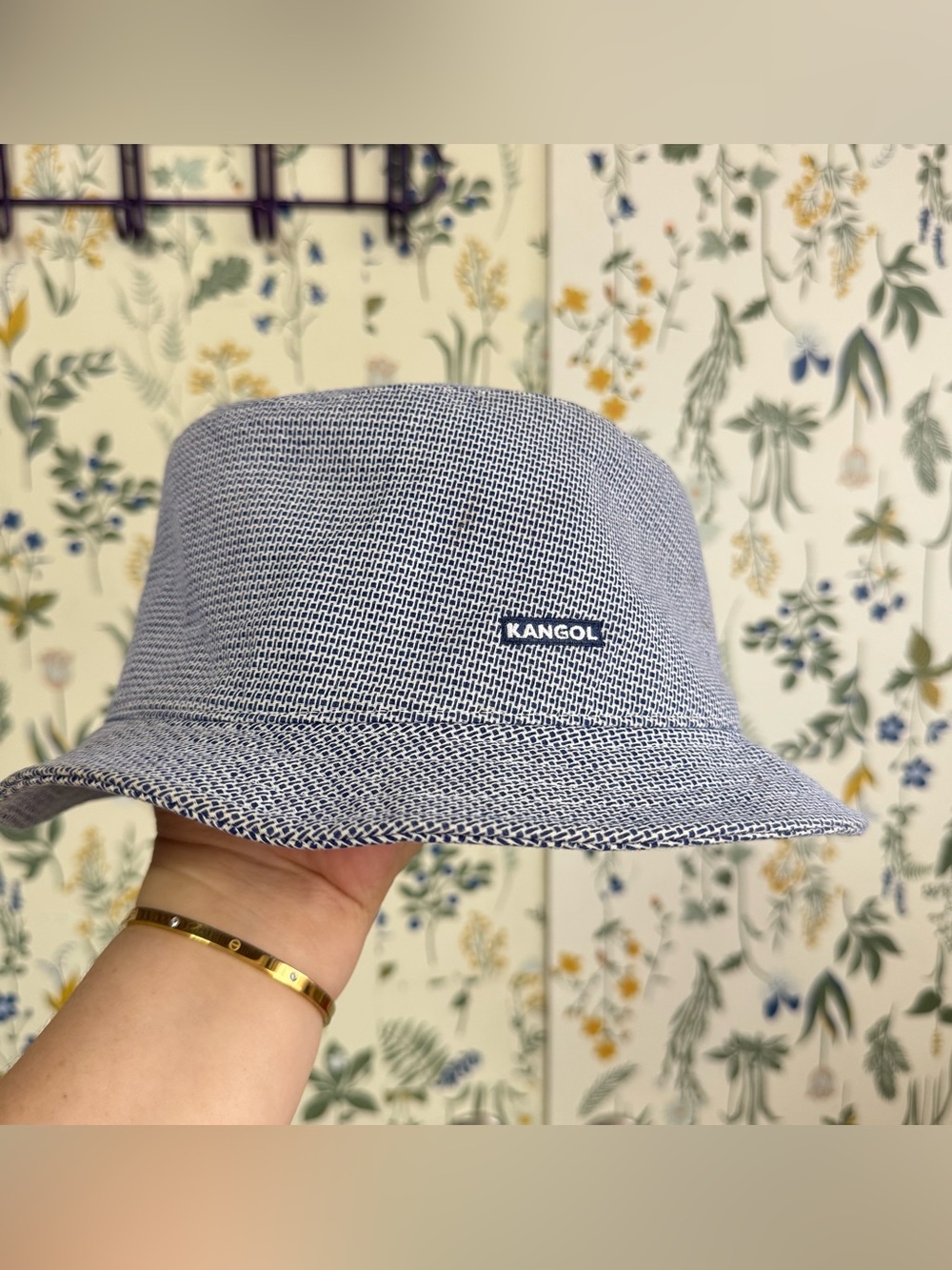 Kangol Cotton Blend Blue Mens Bucket Hat Extra Large